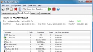 BurnInTest Professional - Burnin Result - Ekran Goruntusu