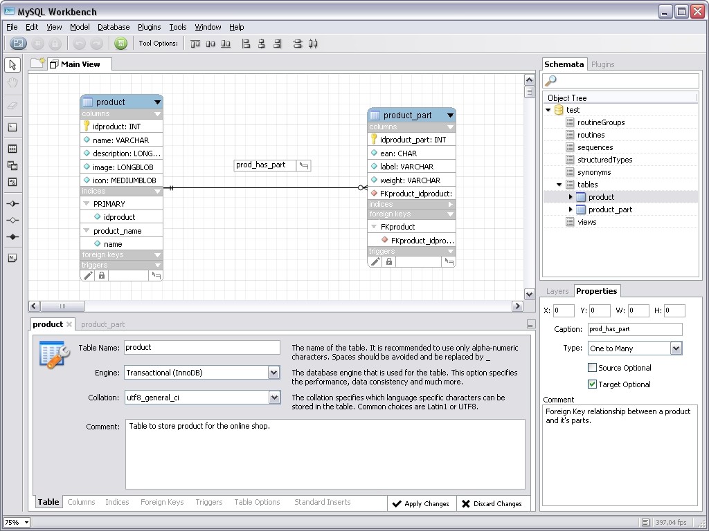Схема данных mysql workbench