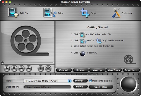 Bigasoft iMovie Converter for Mac