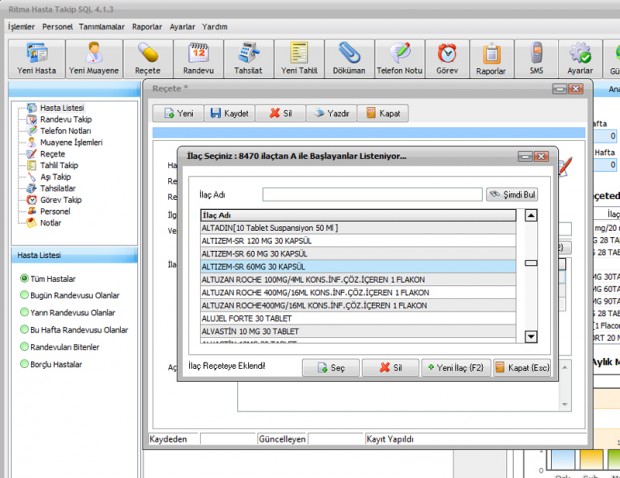 Ritma Hasta Takip Programı