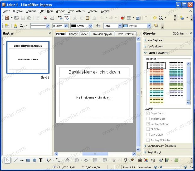 Libre Office Ekran Görüntüsü