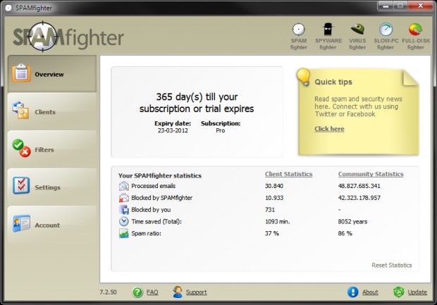 Spamfighter Ekran Görüntüsü Spamfighter Ekran Görüntüsü