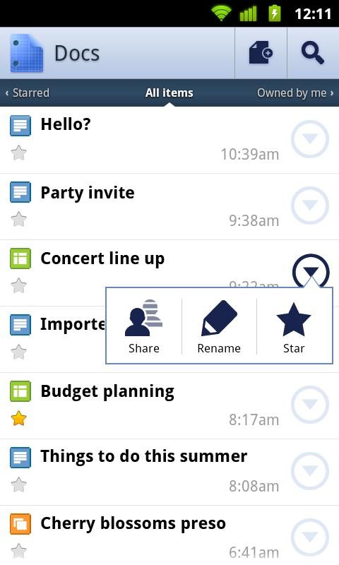 Google Docs (Android) Google Docs (Android)