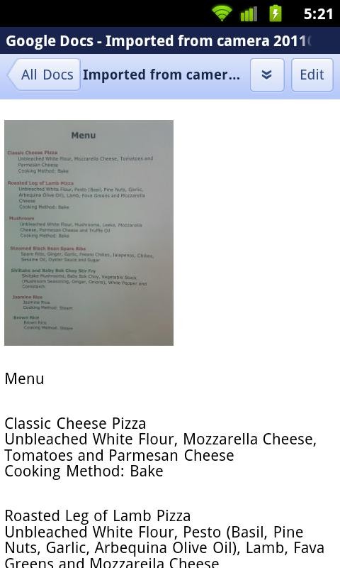 Google docs android