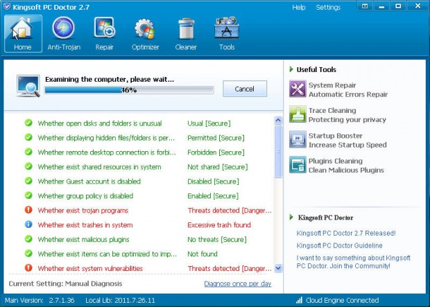 Kingsoft PC Doctor Ekran Görüntüsü