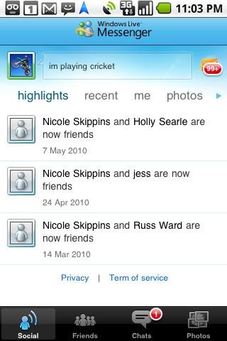 Windows Live Messenger Speed (Android) Windows Live Messenger Speed (Android)