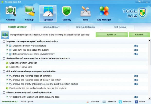 Toolwiz Care Ekran Görüntüsü