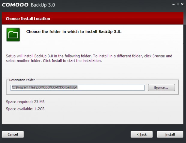 Comodo Backup Ekran Görüntüsü