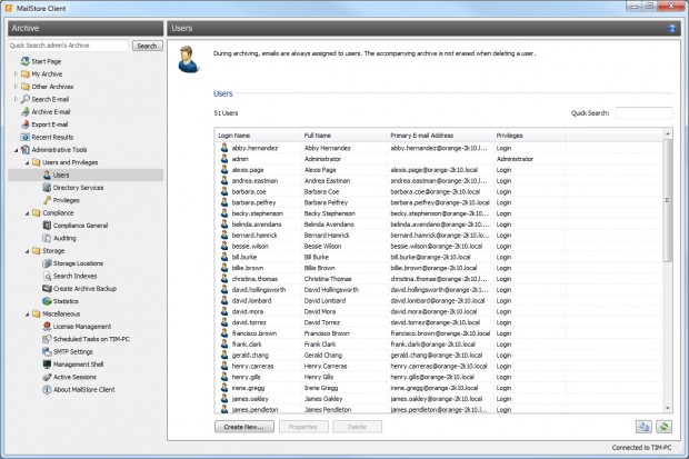 MailStore Server Ekran Görüntüsü MailStore Server Ekran Görüntüsü