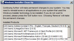 Windows Installer CleanUp Utility Ekran Goruntusu
