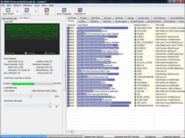 Newt Professional Ekran Goruntusu - Scan Status