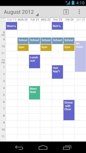 Google Calendar Ekran Görüntüsü