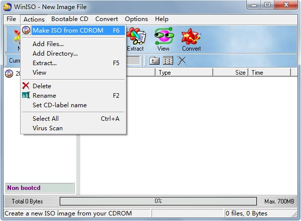 Free WinISO Ekran Goruntusu - Make ISO from CDROM