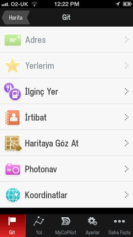 CoPilot GPS Ekran Görüntüsü CoPilot GPS Ekran Görüntüsü