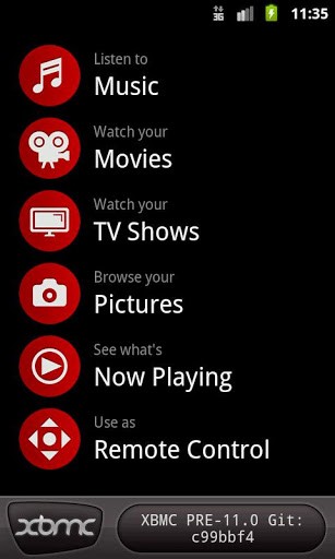 XBMC Remote Control - Ana Ekran