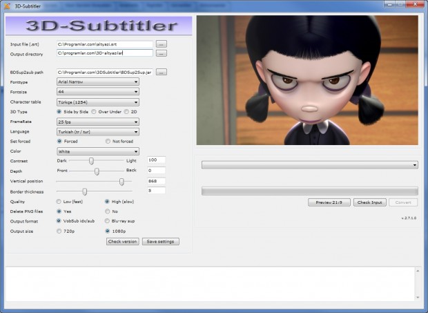 3D Subtitler Ekran Goruntusu