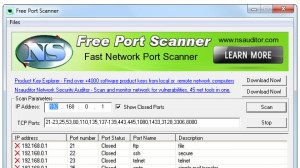 Free Port Scanner Ekran Goruntusu