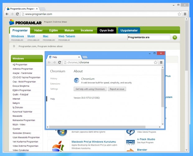 Chromium Ekran Goruntusu