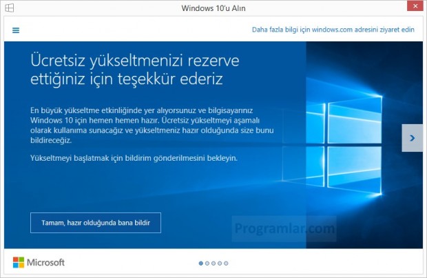 Windows 10 a Yükseltme