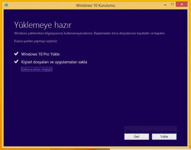 Windows 10 a Yükseltme