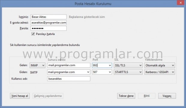 Mozilla Thunderbird Kurulumu ve Ayarlar 09