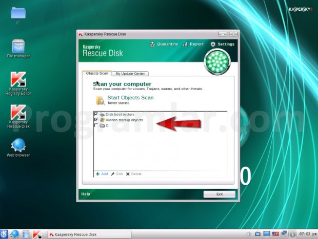 Kaspersky Rescue Disk Kullanımı - Disk secimi