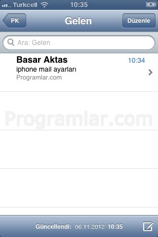 iPhone ve iPad Mail Ayarları - Exchange mail görünümü