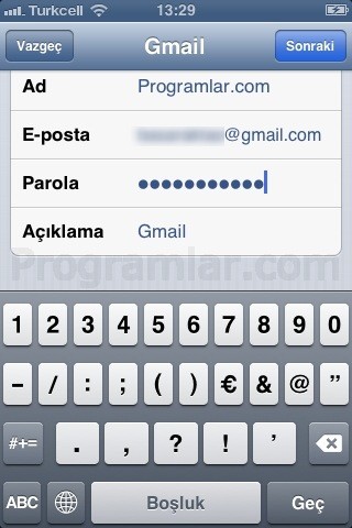 iPhone ve iPad için Gmail Ayarlari - Hesap Ekleme