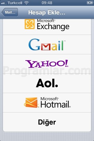 iPhone ve iPad için Gmail Ayarlari - Gmail Secimi