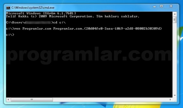 Windows da Programsız Klasör Gizleme