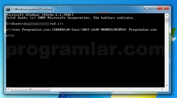 Windows da Programsız Klasör Gizleme