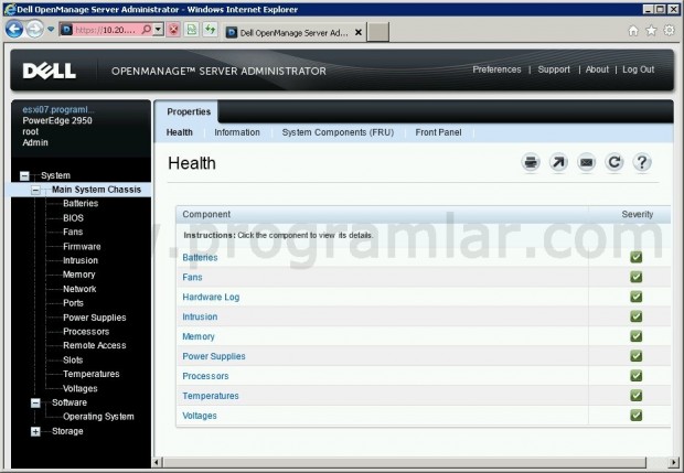 Vmware Esxi 4.1 Dell Open Manage Server Administrator Health ekrani