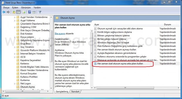 Windows 7 Giriş Ekranına Arka Plan Resmi Yerleştirme