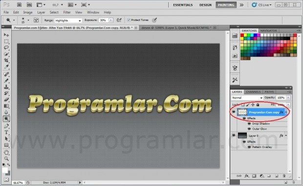 PhotoShop Eğitimi: Altın Yazı Efekti (Resimli Anlatım)