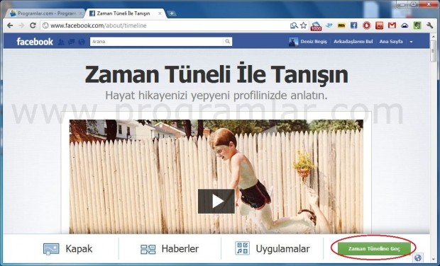 Facebook Zaman Tüneli (Timeline) Özelliğini Açma