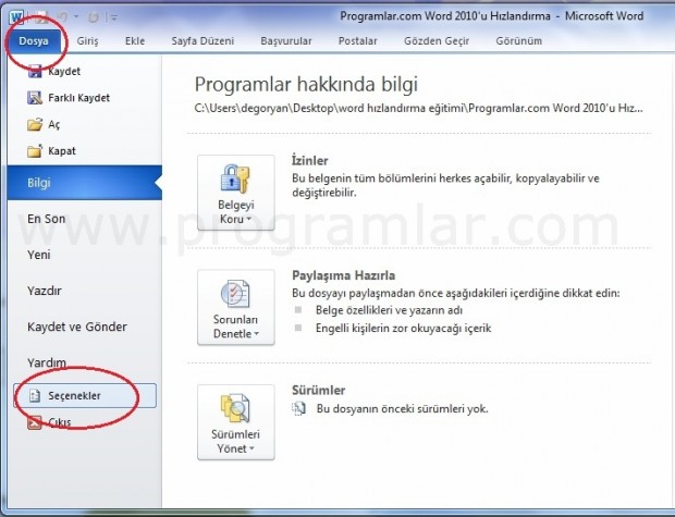 Microsoft Word 2010  u Hızlandırma (Resimli Anlatım)