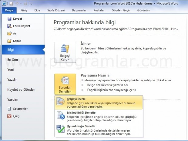 Microsoft Word 2010\ u Hızlandırma (Resimli Anlatım)