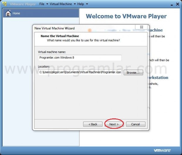 VMWare  e Windows 8 Developer Preview Kurmak