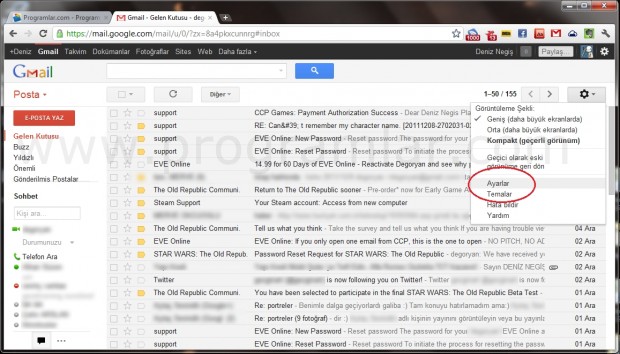 Gmail  de Önizleme Özelliğini Açma