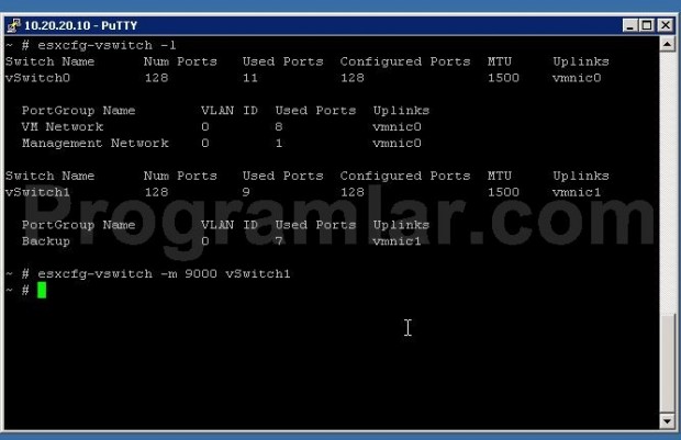 Esxi\ da Jumbo Frame Desteğini Aktif Etmek