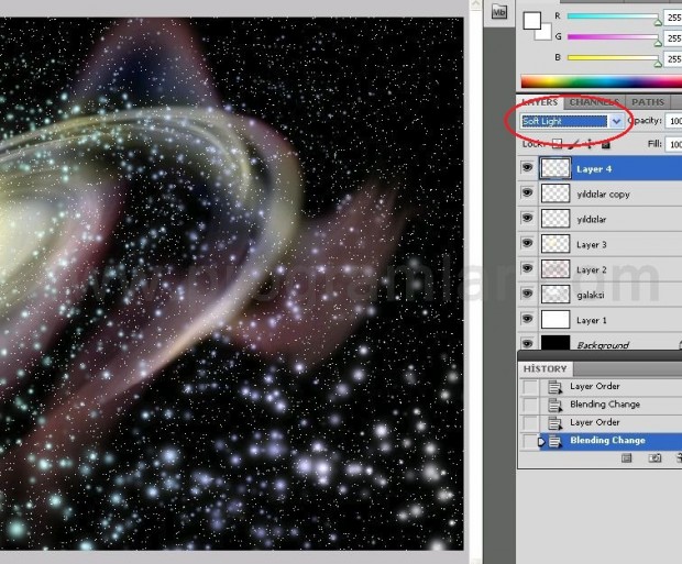 Photoshop  ta Galaksi Yaratma