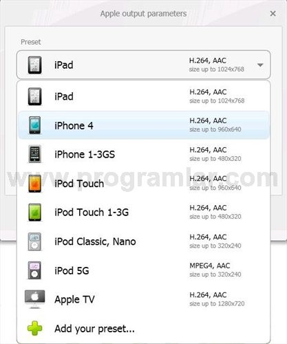 Videolar%u0131 iPhone, iPad, iPod format%u0131na çevirme