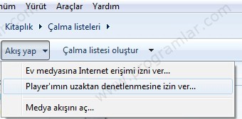 Windows Media Player\\\ da DLNA Özelli%u011Fini Açmak