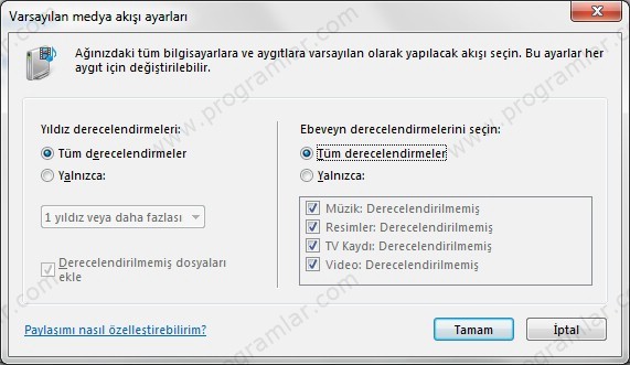 Windows Media Player\\\ da DLNA Özelli%u011Fini Açmak