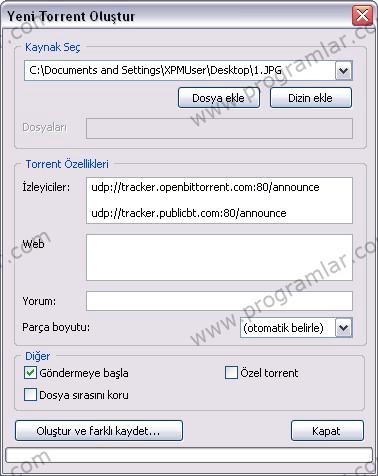 uTorrent İle Torrent Yapmak