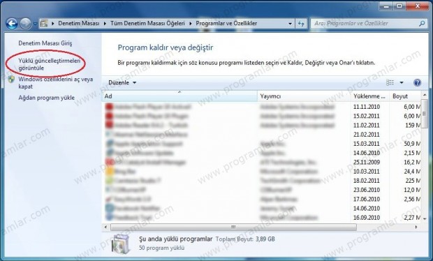 Internet Explorer 9  u kaldırma