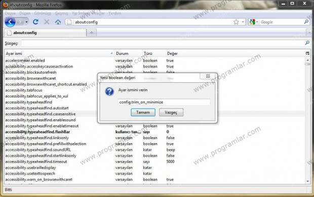 Firefox  un bellek kullanımını düşürmek