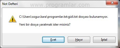 Windows ile metin belgesi saklamak