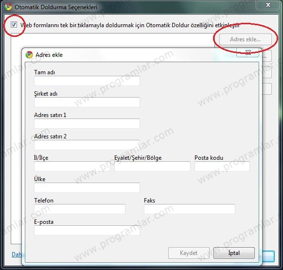 Chrome  da Otomatik Form Doldurma