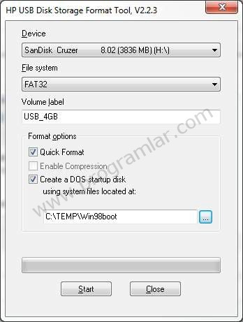 USB bellek ile MS-DOS boot diski oluşturmak